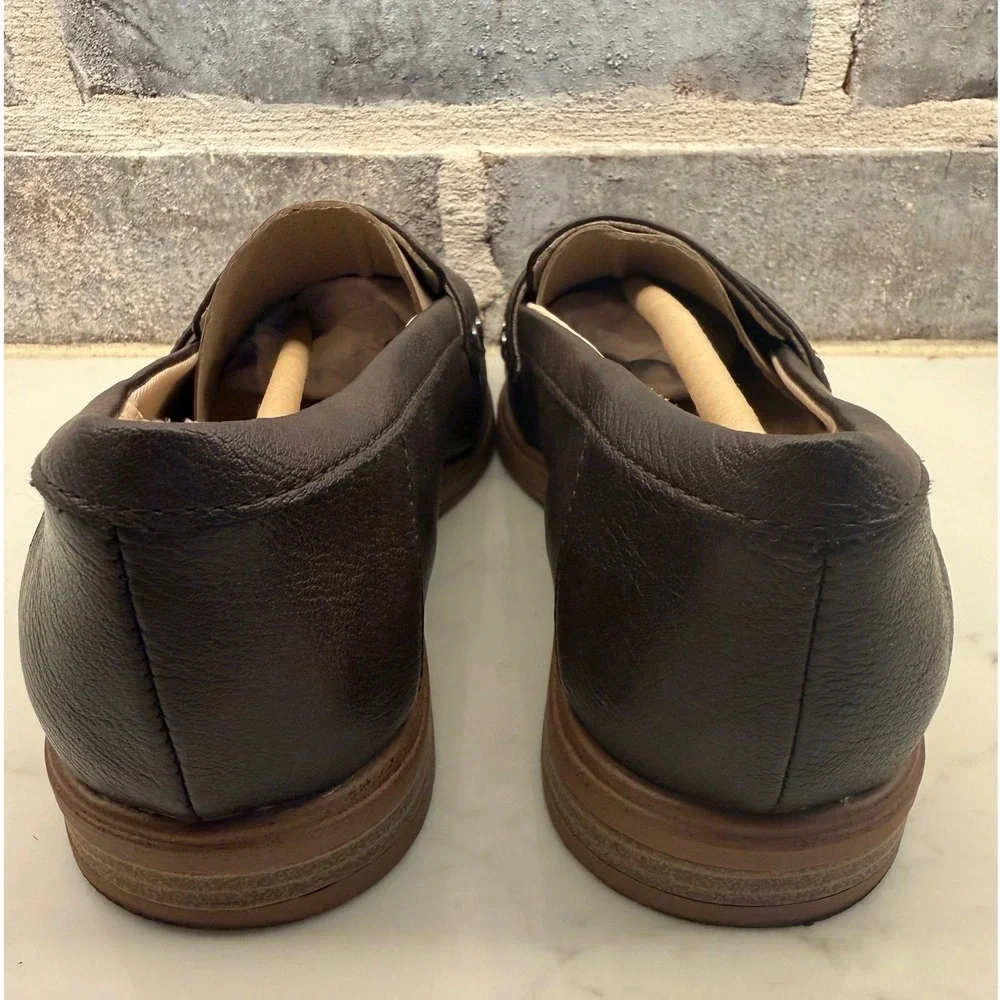 Dr. Scholl's Women's Dark Brown Leather Penny Loafers
